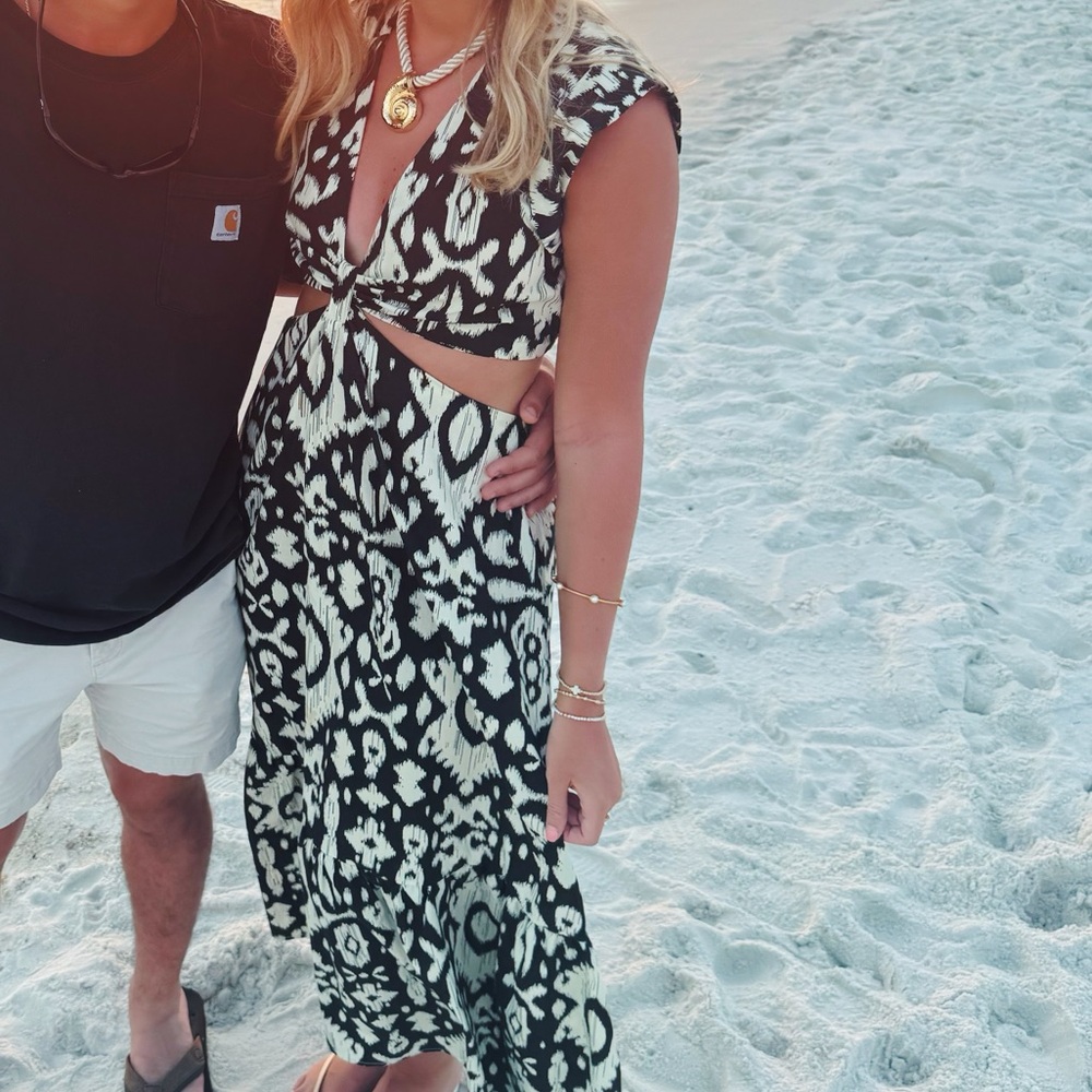 Black and White Patterned Maxi Dress